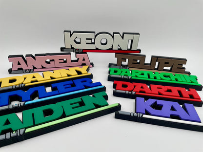Custom Sci-Fi Name Plate, Personalized Space Battle Desk Decor
