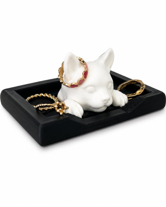3D Printed Cat Ring Holder, Customizable Jewelry Dish