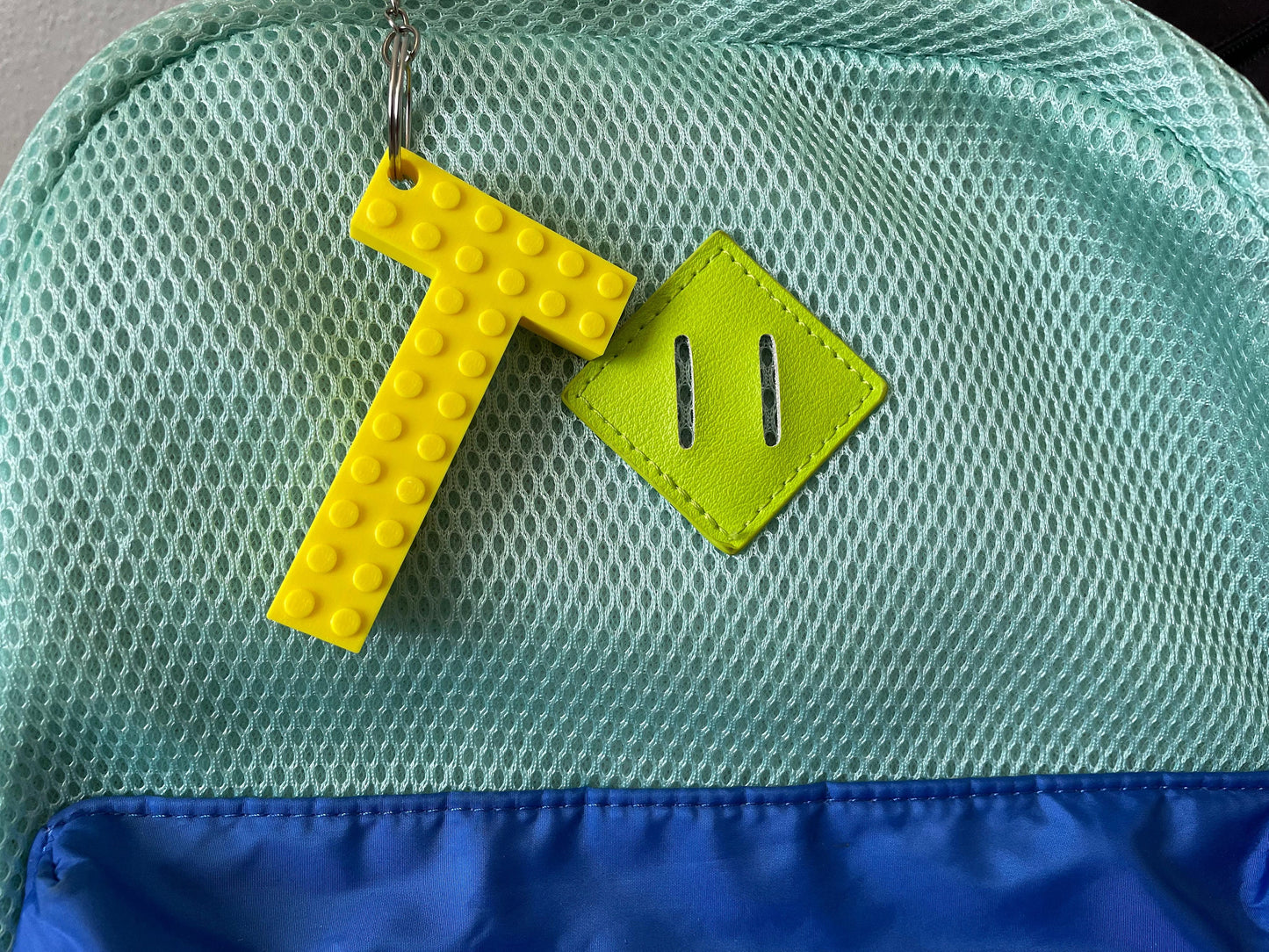 Personalized Building Block Letter Keychains | Back to School | Keychain for Kids | Medium Brick Letters