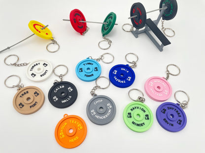 Personalized Weight Plate Keychain | Custom Gym Gift