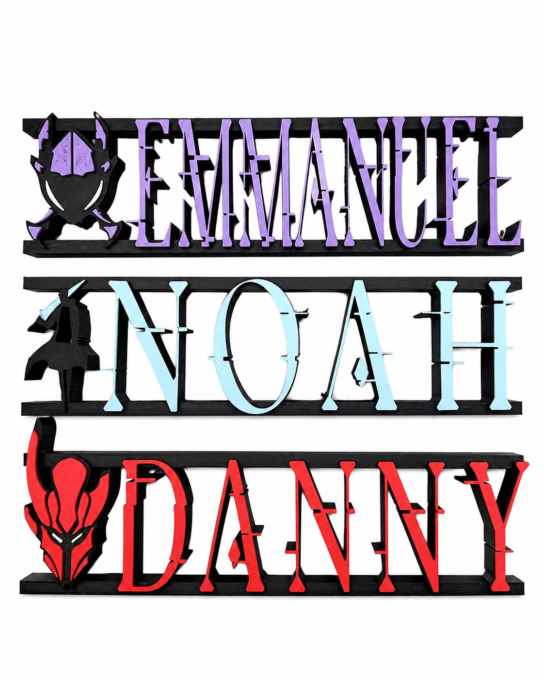 Personalized Anime Name Sign | Custom Gaming Room Decor | 3D Printed Desk Name Plaque | Kids Bedroom Name Sign | Gamer Gift | Custom Shelf