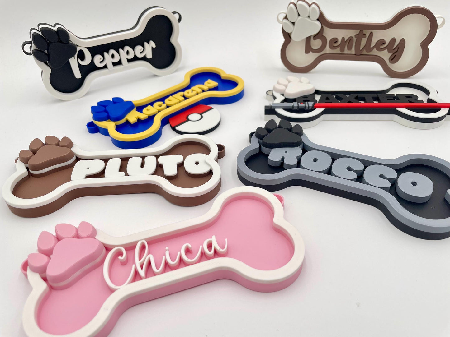 Custom Dog Crate Sign | 3D Printed Bone Puppy Tag
