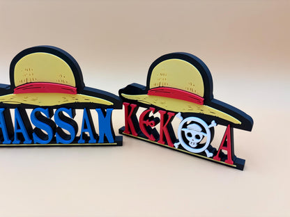 Custom One-of-a-Kind  Name Plate | Personalized Desk or Shelf Decor | Anime | Pirate | Custom Gifts