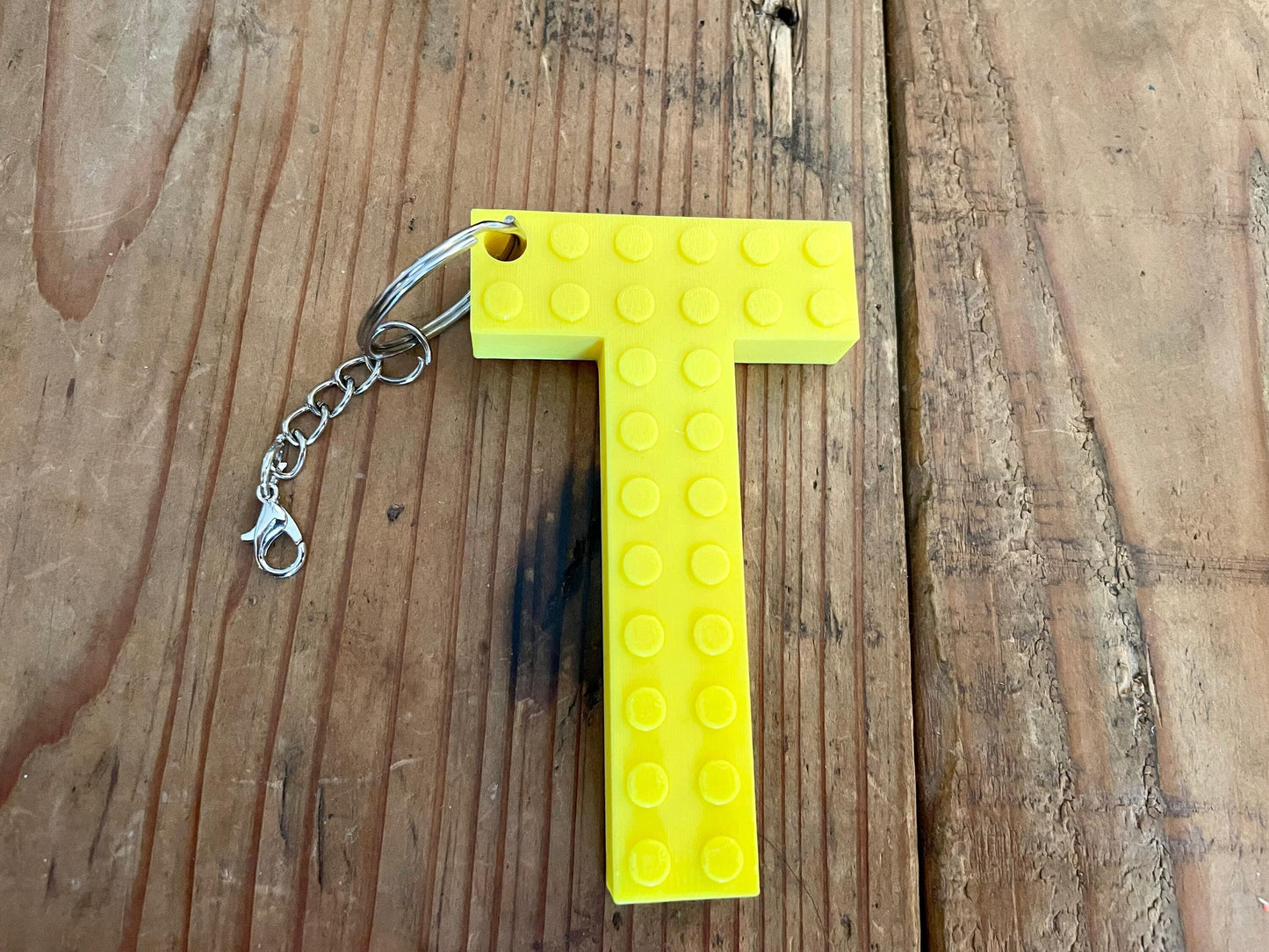 Personalized Building Block Letter Keychains | Back to School | Keychain for Kids | Medium Brick Letters