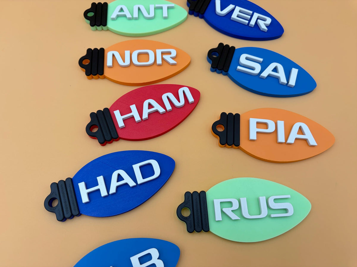 Motorsport Christmas Ornament | Racing Gift | Custom 3 Letter Xmas | Personalized Racing Accessory | Race Driver | Grand Prix | Holiday Tree