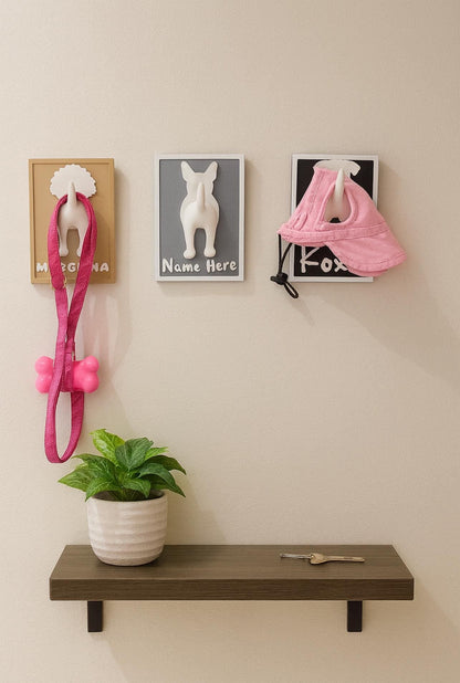 Personalized Dog Leash Holder | Custom Pet Breed Wall Decor