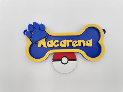 Custom Dog Crate Sign | 3D Printed Bone Puppy Tag