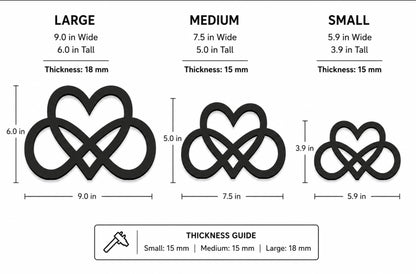 Personalized Infinity Heart Decor, Modern Love Knot Sculpture, Minimalist Couple Gift, Wedding Decor, Anniversary Gift, Shelf Decor