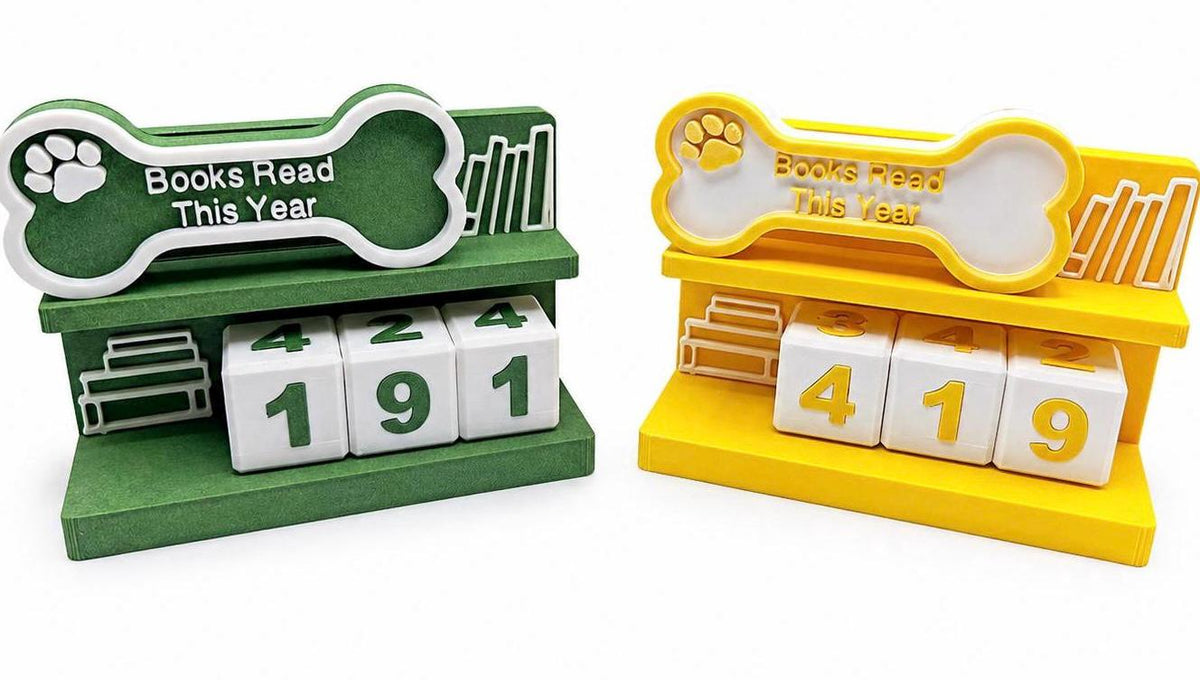 Dog Books Read Tracker, Reading Goal Counter, 3D Printed Book Tracker, Book Lover Gift, BookTok Decor, Reading Challenge Display