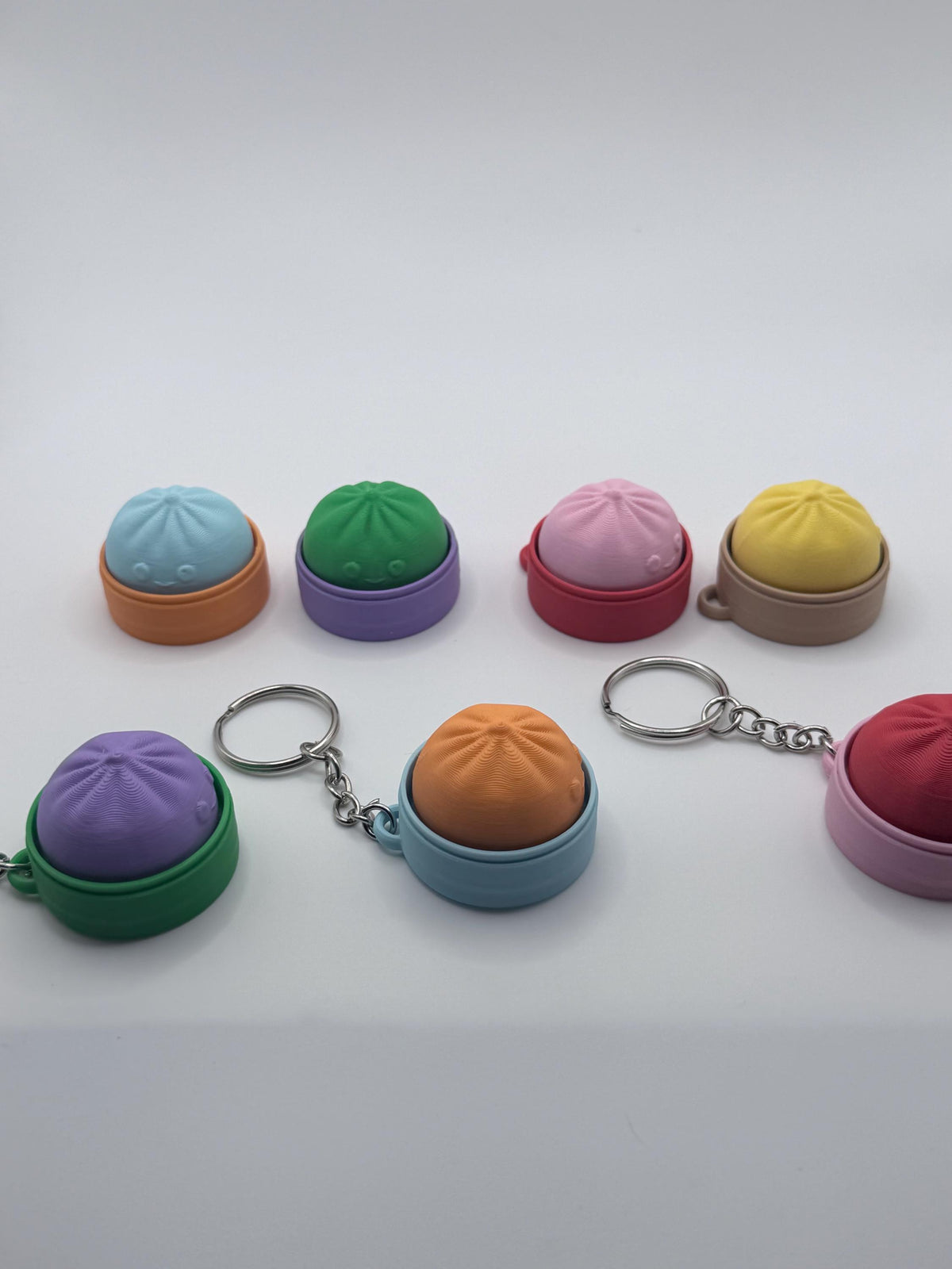 Dumpling Clicker Keychain, Cute 3D Printed Fidget Toy, Kawaii Stress Relief Keychain, Party Favor, Classroom Prize, Bulk Gift