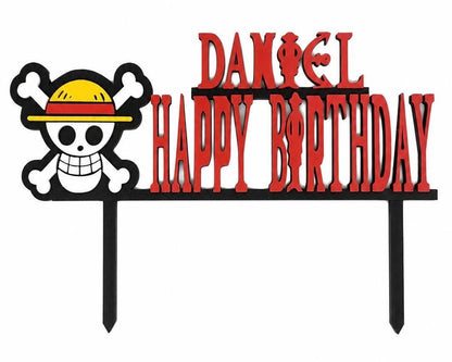 Personalized One Piece-Inspired Cake Topper | Anime Birthday