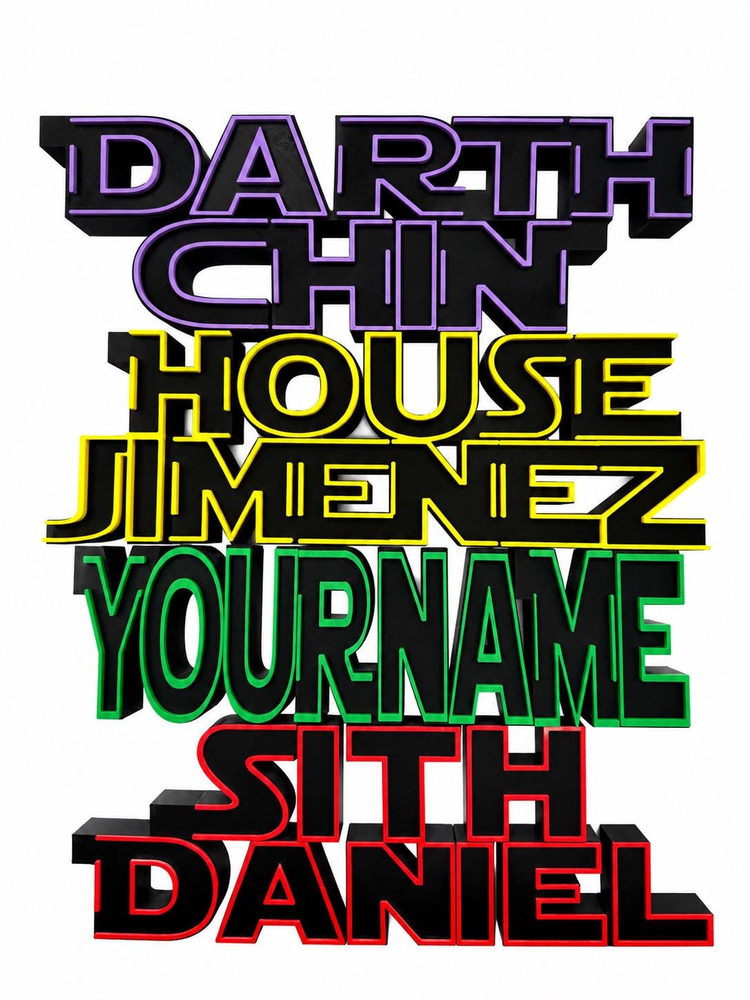 Custom Sci-Fi Space Name Sign, Personalized Desk Decor
