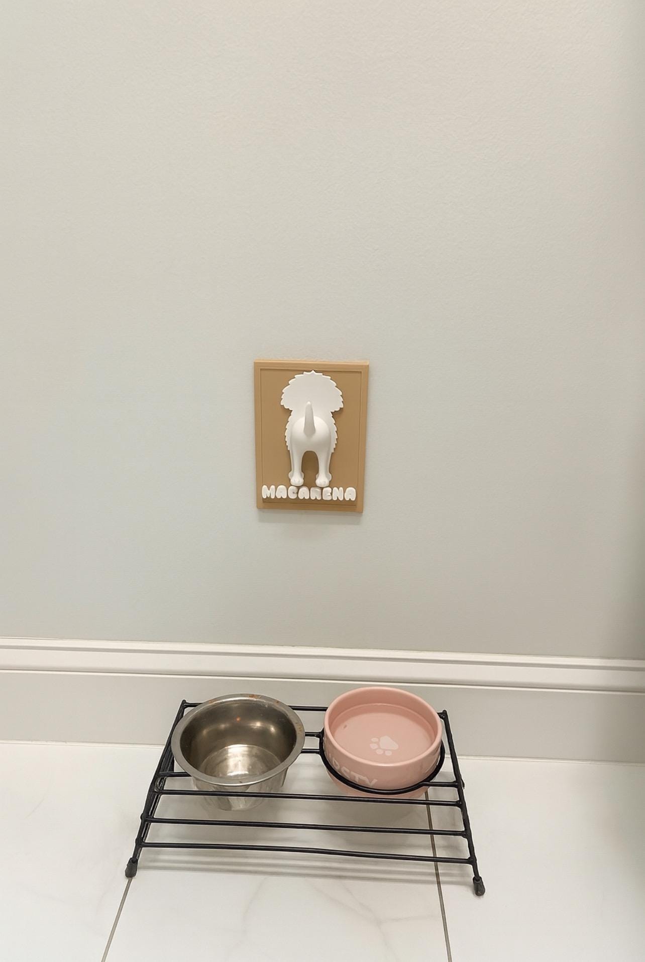 Personalized Dog Leash Holder | Custom Pet Breed Wall Decor
