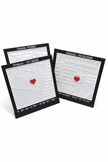 Custom 3D Map Plaque | Personalized Coordinates Anniversary Gift
