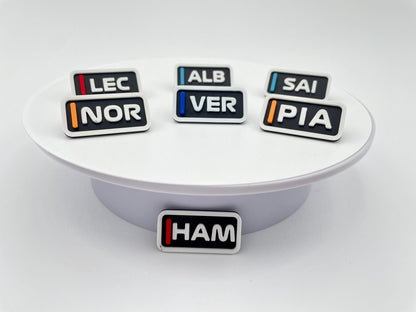 2026 F1 Driver Croc Charms | Personalized Racing Shoe Charm