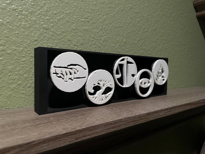 Symbolic Faction Decor | 3D Printed Bookshelf Display for Sci-Fi Fans