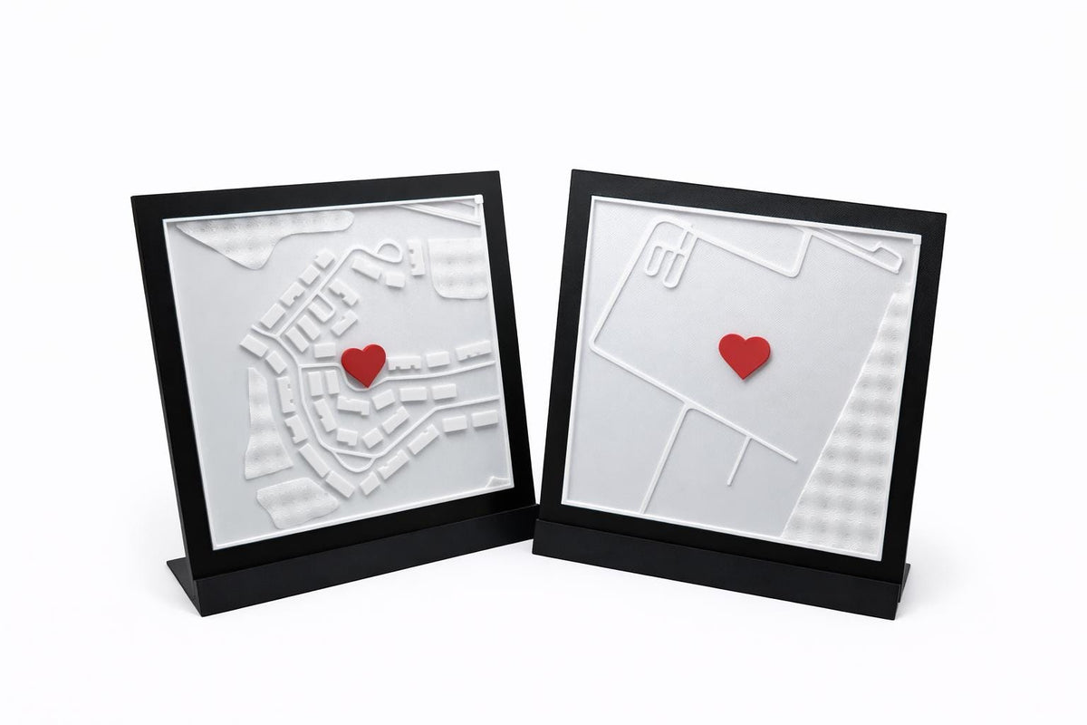 Custom 3D Map Plaque, Personalized Location Gift, Anniversary Coordinates Map, Travel Memory Gift, Custom City Map with Heart Marker