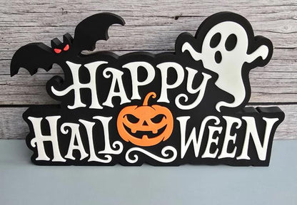 Happy Halloween Sign | 3D Printed Table Sign or Magnet