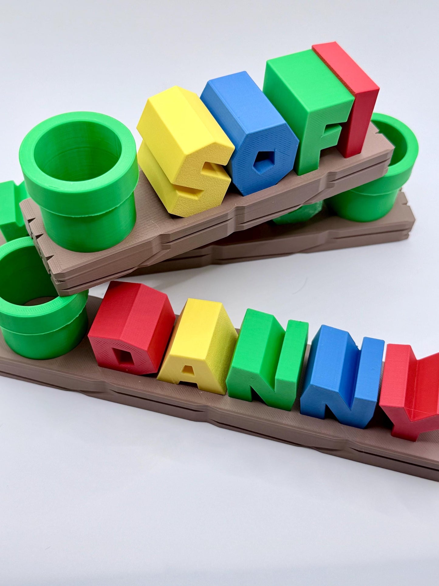 Personalized Gamer Name Shelf with Pipe Pencil Holder | Custom Gaming Desk Decor | Colorful Name Display | Kids Room Shelf | Personalized Ga