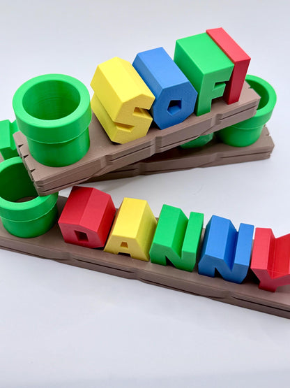 Personalized Gamer Name Shelf with Pencil Holder
