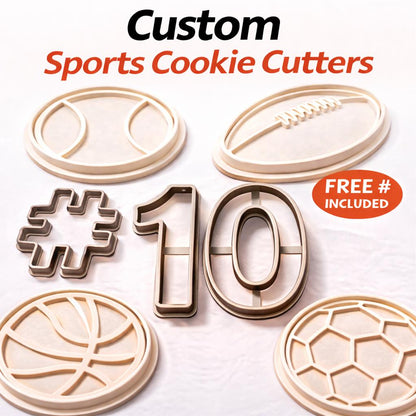 Sports Number Cookie Cutters 0-9 | Birthday Baking Set
