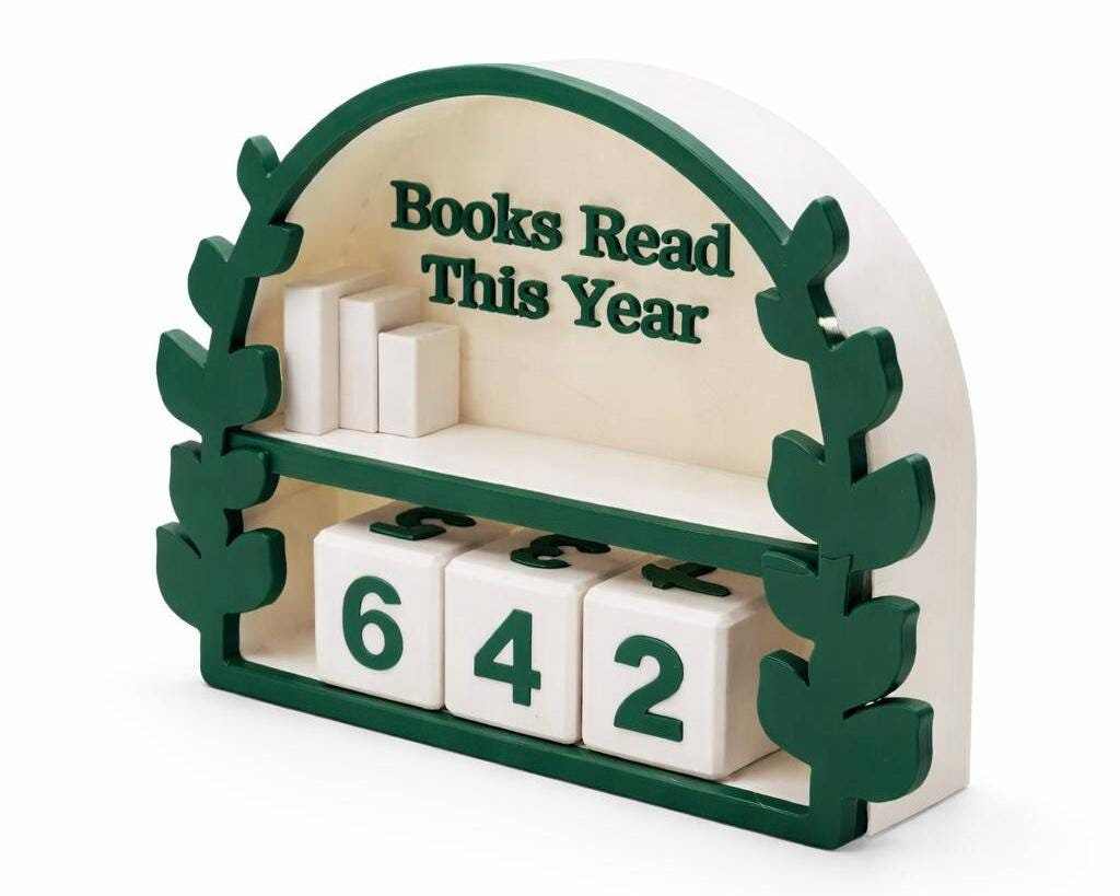 Books Read This Year Tracker, Reading Counter Display, Book Lover Gift, Book Tracker Shelf Decor, Reading Goal Tracker