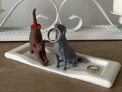 Personalized Cat & Dog Ring Holder | Pet Lover Engagement Gift