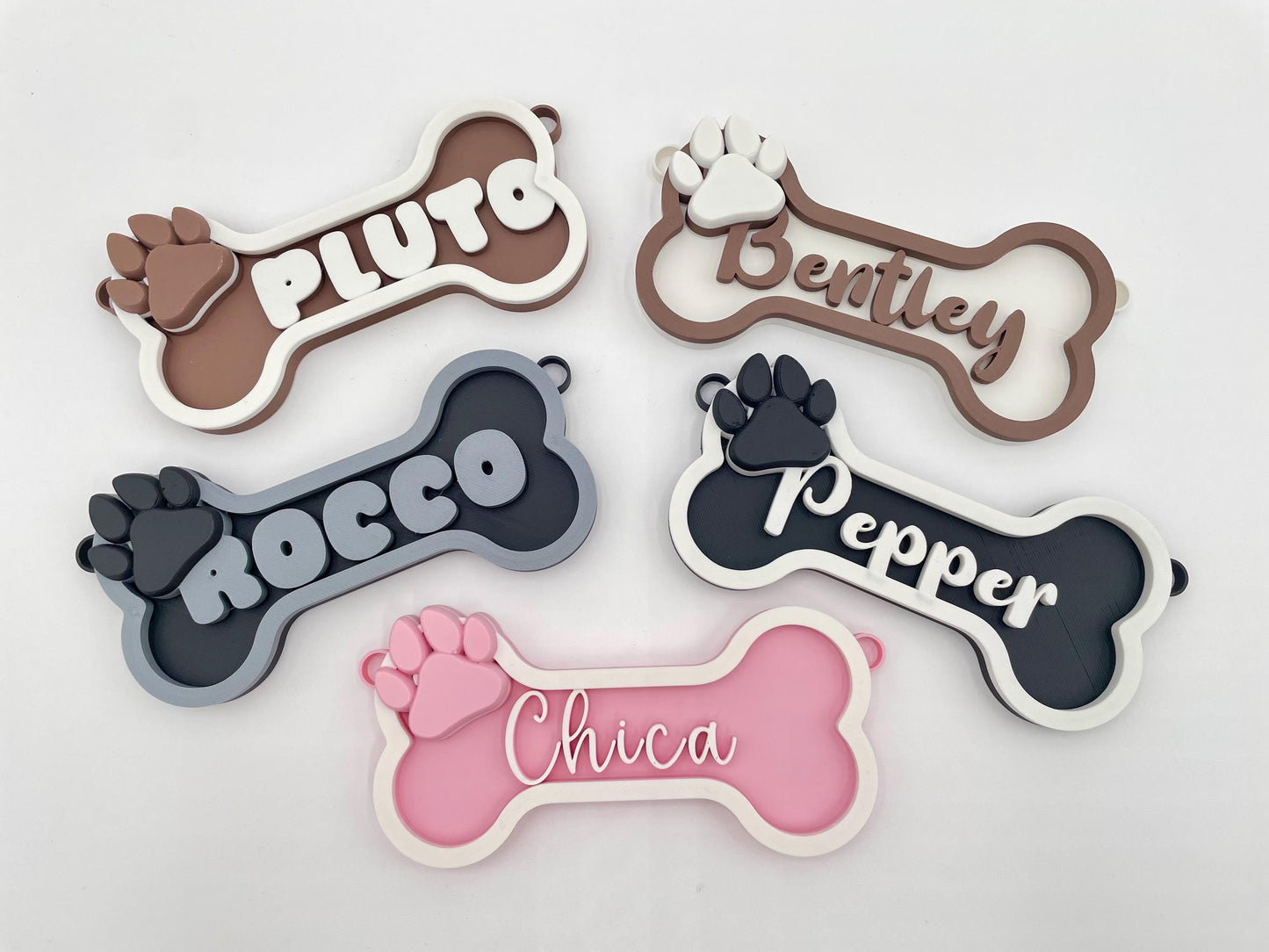 Custom Dog Crate Sign, 3D Printed Bone Puppy Tag