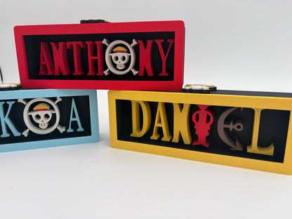 Custom Pirate Anime Name Lightbox | Personalized Desk Decor