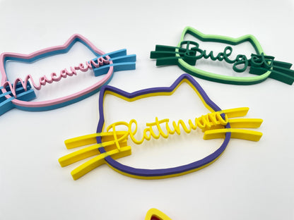 Custom Multicolor Cat Name Sign | 3D Printed Pet Wall Decor