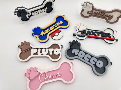 Custom Dog Crate Sign | 3D Printed Bone Puppy Tag