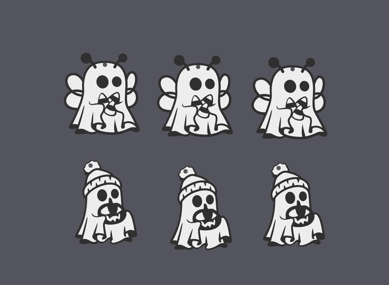 Halloween Ghost Keychain Collection – Set of 13 Spooky Designs