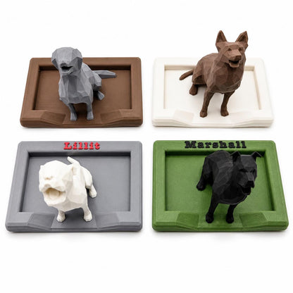Custom Dog Ring Holder with Dog Bed Dish (Small or Large) – Personalized Gift for Her – Multi-Breed 3D Design –Engagement or Pet Lover Gift