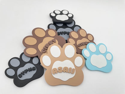 Personalized Pet Paw Magnet, 3D Printed Cat Name Sign