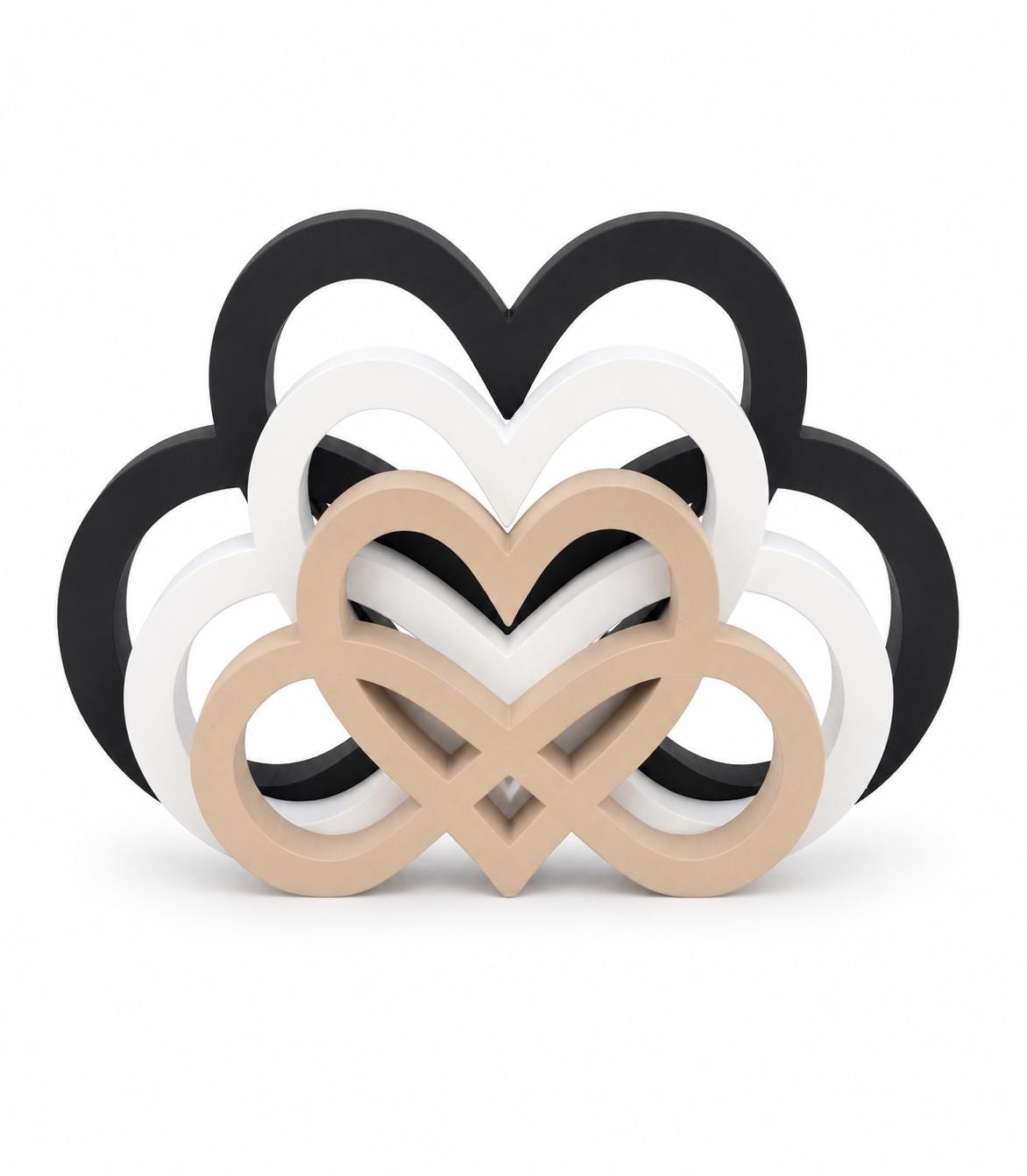 Personalized Infinity Heart Decor, Modern Love Knot Sculpture, Minimalist Couple Gift, Wedding Decor, Anniversary Gift, Shelf Decor