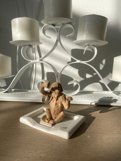 Monkey Ring Holder with Tray | Cute Animal Jewelry Dish