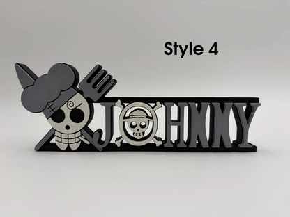 Custom Pirate Anime Name Plate - Style 4