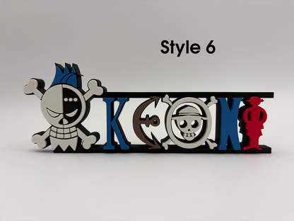 Custom Pirate Anime Name Plate - Style 6