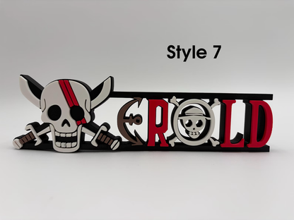 Custom Pirate Anime Name Plate - Style 7